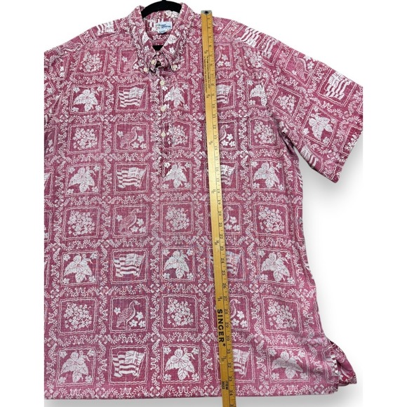 VTG Reyn Spooner Hawaiian Shirt Mens 3XL Lahaina Sailor Flag Ponoʻī Quilt 80s - Picture 11 of 11